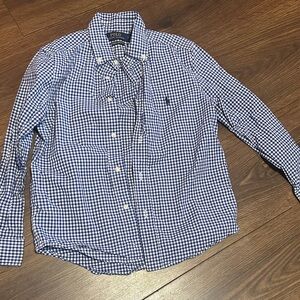Polo by Ralph Lauren Navy and White Gingham Button-Down Shirt